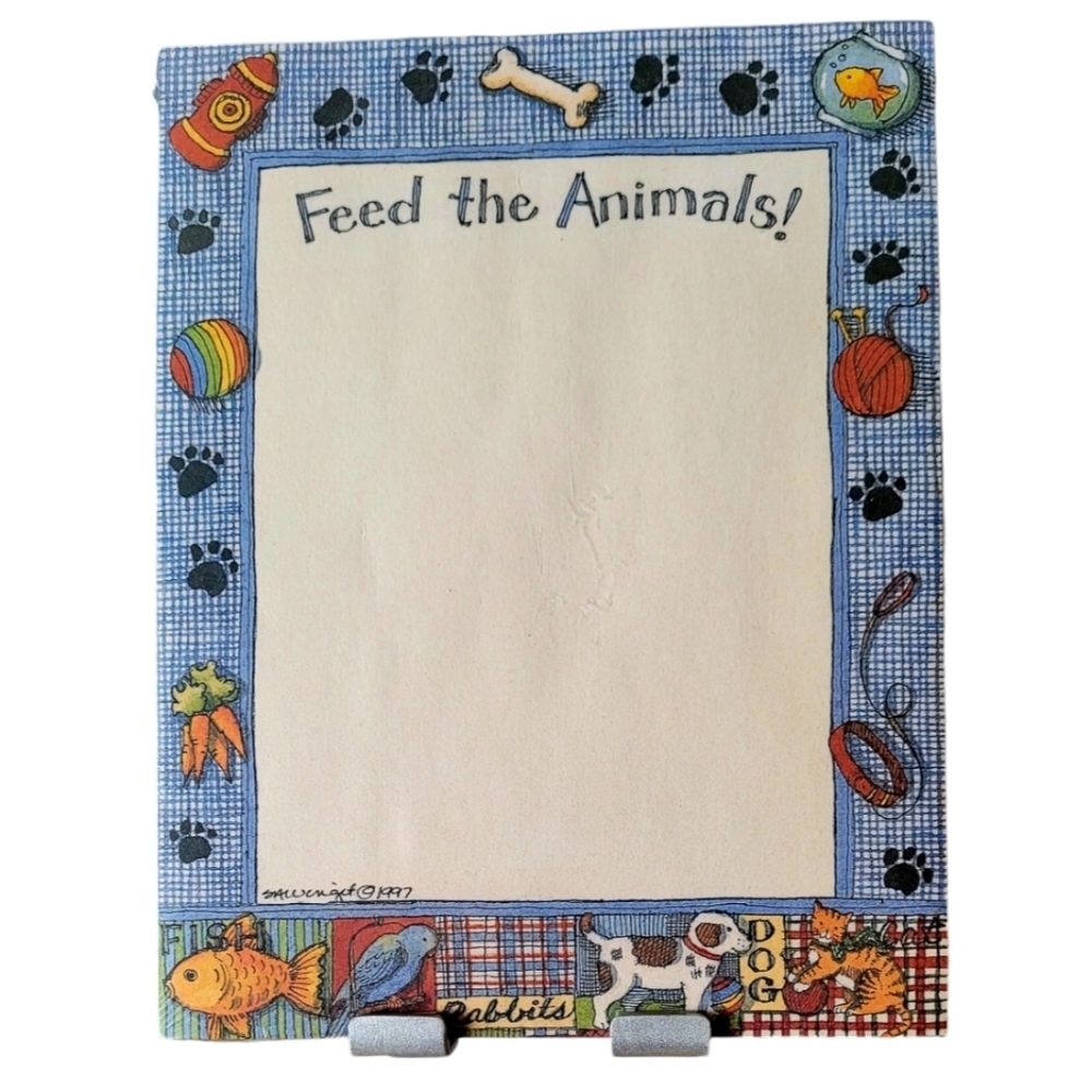 Lang Main Street Press Note Pad 60 Sheets Vintage 1998 Feed the Animals New